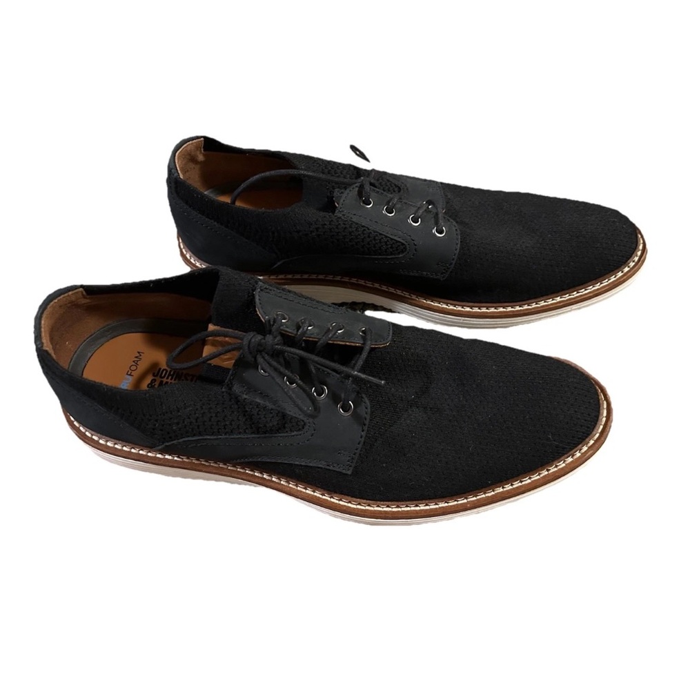 UPTON KNIT MEN'S SHOES SZ 9 M BLACK LACE UP BY JOHNSTON & MURPHY. Dress, Casual